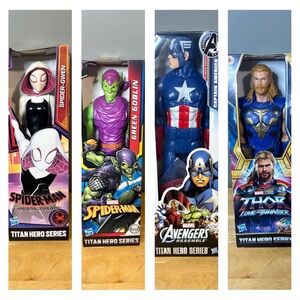 4 NEW IN BOX Marvel Titan Hero Series Collectible Action Figures, 12”